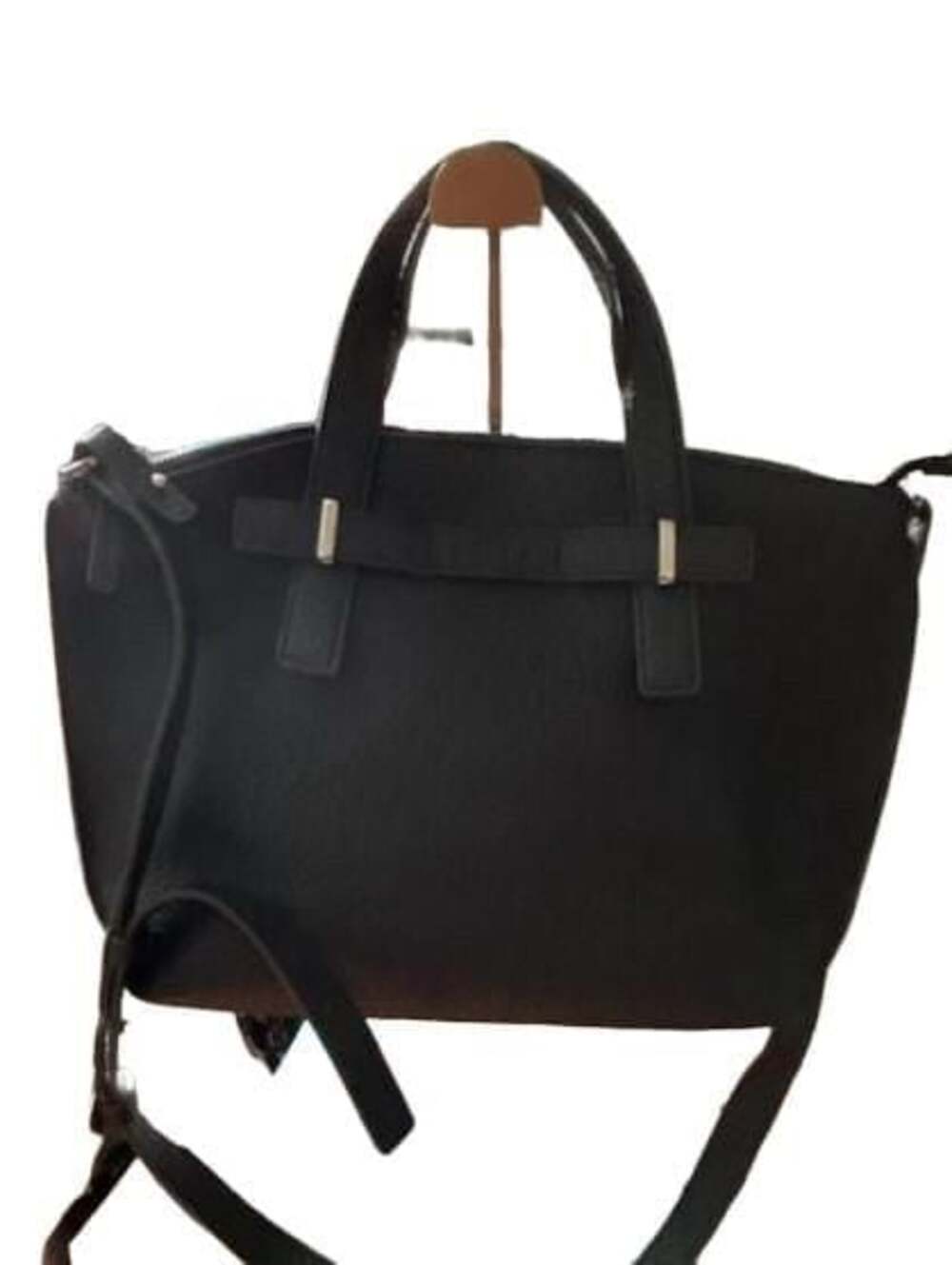 Furla Black Pebbled Leather Top Handle Satchel Shoulder Bag Italy
